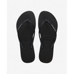 Klapki damskie Havaianas Slim Glitter II. Czarne klapki damskie Havaianas, bez wzorów, eleganckie, bez obcasa, bez zapięcia. Za 228.00 zł.