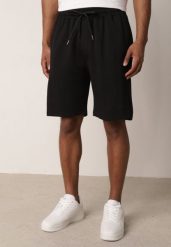Czarne Szorty Dresowe z Bawełną i Sznurkami Leofiel. Czarne szorty męskie Born2be, bez wzorów, z bawełny, klasyczne. Za 59.99 zł.
