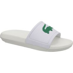 Klapki Lacoste Croco Slide 119 3 W 737CFA0005082 białe. Białe klapki damskie Lacoste, z aplikacjami, z gumy, klasyczne, bez obcasa, bez zapięcia. Za 269.00 zł.
