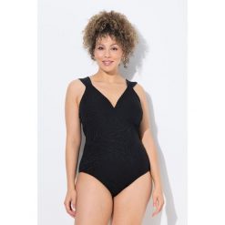 Damski Strój kąpielowy wiązanie tygrysia struktura miękkie miseczki. Czarne stroje kąpielowe damskie Ulla Popken, plus size, bez wzorów, z elastanu. Za 279.99 zł.