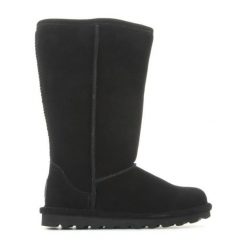 Buty BearPaw Elle Tall 1963W-011 Black czarne. Czarne kozaki damskie na zimę, bez wzorów, z materiału, bez obcasa, bez zapięcia. Za 705.57 zł.