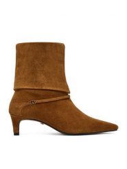 Gino Rossi Botki EO-DIUNA-120056 Brązowy. Brązowe botki damskie Gino Rossi, bez wzorów, ze skóry, bez obcasa, na szpilce, bez zapięcia. Za 449.99 zł.