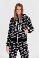 JUST CAVALLI Czarna bluza Logo Tigre. Czarne bluzy damskie Just Cavalli, s, bez wzorów, bez ramiączek, bez kaptura. W wyprzedaży za 899.99 zł.