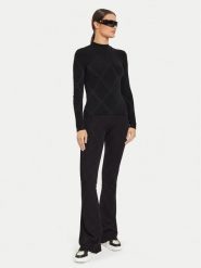 Hugo Sweter Sater 50518323 Czarny Slim Fit. Czarne swetry nierozpinane damskie Hugo, xs, bez wzorów, z wiskozy, bez kołnierzyka, bez ramiączek. Za 359.99 zł.