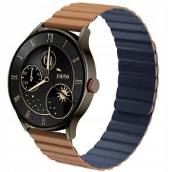 Smartwatch zegarek sportowy z dodatkowym paskiem IMIKI TG1. Brązowe, cyfrowe zegarki męskie IMIKI, z aplikacjami, szklane. Za 249.00 zł.
