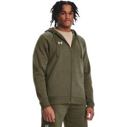 Bluza z kapturem Under Armour UA Rival Fleece FZ, Mężczyźni. Białe bluzy męskie Under Armour, l, bez wzorów, z bawełny, z kapturem, na fitness i siłownię. Za 390.00 zł.