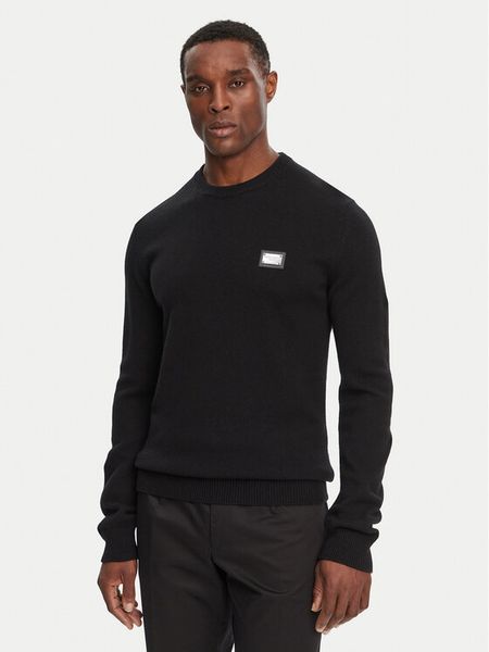 Dolce&Gabbana Sweter GXO39T JEMQ4 Czarny Regular Fit. Czarne swetry męskie Dolce&Gabbana, m, bez wzorów, z wełny, bez kołnierzyka, bez ramiączek. Za 2,699.00 zł.