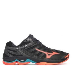 Buty halowe Mizuno. Czarne buty sportowe męskie Mizuno, bez wzorów, bez zapięcia, mizuno wave. Za 249.99 zł.