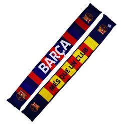 FC Barcelona szalik kibica dwustronny Double Knitted Scarf N27 wielokolorowy. Szaliki męskie FC BARCELONA, bez wzorów, z materiału. Za 99.00 zł.