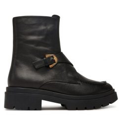 Botki Coccinelle. Czarne botki damskie Coccinelle, bez wzorów, bez obcasa, na płaskiej podeszwie, bez zapięcia. Za 1,299.00 zł.