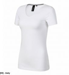 MALFINI Action V-neck - ADLER - Action V-neck - Koszulka damska, 180 g/m, 95 % bawełna, 5 % elastan biały L. Białe bluzki damskie MALFINI, l, bez wzorów, z bawełny, bez kołnierzyka, bez ramiączek. Za 34.15 zł.