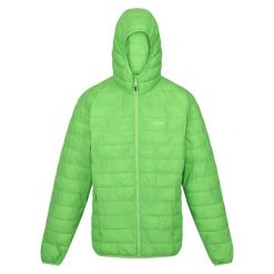 Kurtka turystyczna dla mężczyzn Hooded Hillpack z kapturem. Zielone kurtki męskie Regatta, m, bez wzorów, z puchu, sportowe, z kapturem. W wyprzedaży za 139.99 zł.