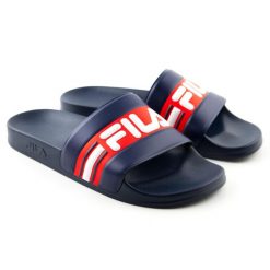 Klapki basenowe męskie Fila Oceano. Niebieskie klapki męskie Fila, bez wzorów, bez zapięcia. W wyprzedaży za 57.00 zł.