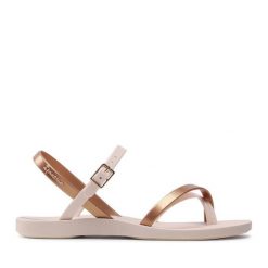 Sandały Ipanema. Brązowe sandały damskie Ipanema, bez wzorów, bez obcasa, na płaskiej podeszwie, bez zapięcia. Za 129.99 zł.