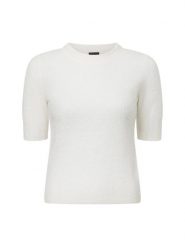 BOSS sweter z dzianiny - Fusionana Kobiety Wełna biały, XL. Białe swetry nierozpinane damskie Boss, xl, bez wzorów, z dzianiny, bez kołnierzyka, bez ramiączek. Za 479.95 zł.