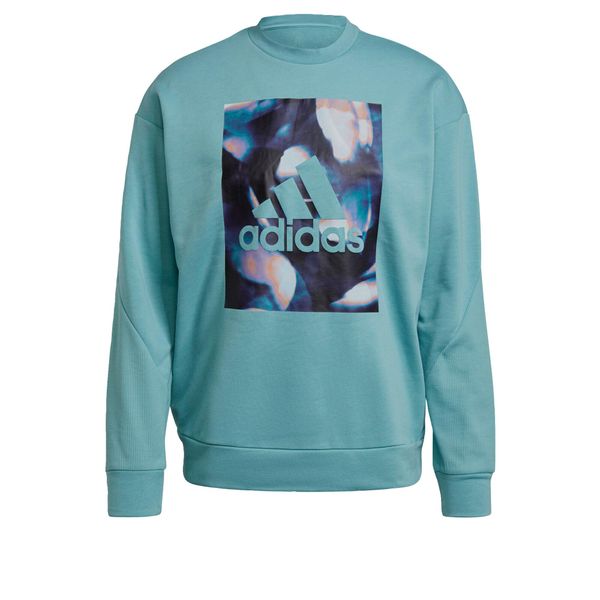 Bluza damska adidas uforu Sweatshirt. Niebieskie bluzy damskie Adidas, xs, bez wzorów, z bawełny, sportowe, bez ramiączek, bez kaptura. Za 160.99 zł.