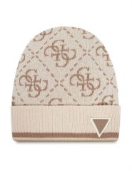 Guess Czapka V5BZ07 Z4230 Beżowy. Brązowe czapki damskie Guess, na zimę, z aplikacjami, z materiału. Za 179.99 zł.