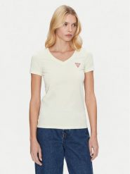 Guess T-Shirt W2YI45 J1314 Żółty Slim Fit. Żółte t-shirty damskie Guess, xs, z aplikacjami, z bawełny, bez kołnierzyka, bez ramiączek. Za 79.99 zł.