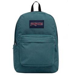 Plecak sportowo-turystyczny dla dorosłych Superbreak Plus Backpack. Zielone plecaki męskie Jansport, bez wzorów, z materiału, sportowe. Za 169.99 zł.