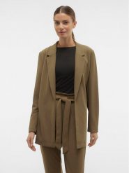 Vero Moda Marynarka Liva 10294482 Brązowy Regular Fit. Brązowe marynarki i żakiety damskie Vero Moda, bez wzorów, z syntetyku, bez kołnierzyka, bez ramiączek. Za 99.99 zł.