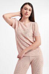 Sweter damski ażurowy TWINSET. Swetry nierozpinane damskie Twinset Milano, s, w ażurowe wzory, bez kołnierzyka, bez ramiączek. W wyprzedaży za 1,007.37 zł.