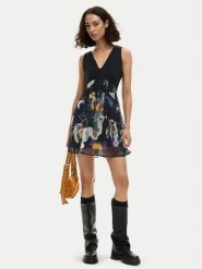 Desigual Sukienka letnia Uve 26SWVW47 Czarny Regular Fit. Czarne sukienki damskie Desigual, na lato, l, bez wzorów, z bawełny, bez kołnierzyka, bez ramiączek. Za 489.99 zł.