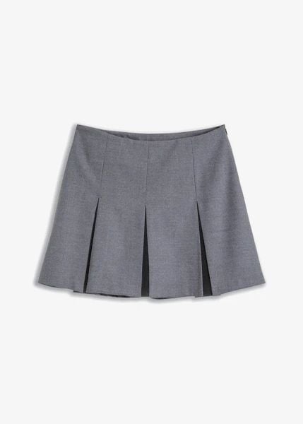 Spódnica mini z mieszanki wiskozy. Szare spódnice damskie bonprix, bez wzorów, z wiskozy, mini. Za 129.99 zł.