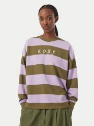 Roxy Bluza Strictly Stripes ERJFT05071 Khaki Regular Fit. Brązowe bluzy damskie Roxy, m, bez wzorów, z bawełny, bez ramiączek, bez kaptura. Za 279.99 zł.