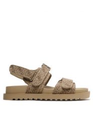 Guess Sandały Fabelis2 FL6FB2 FAL03 Brązowy. Brązowe sandały damskie Guess, z aplikacjami, z materiału, bez obcasa, na płaskiej podeszwie, bez zapięcia. Za 409.99 zł.