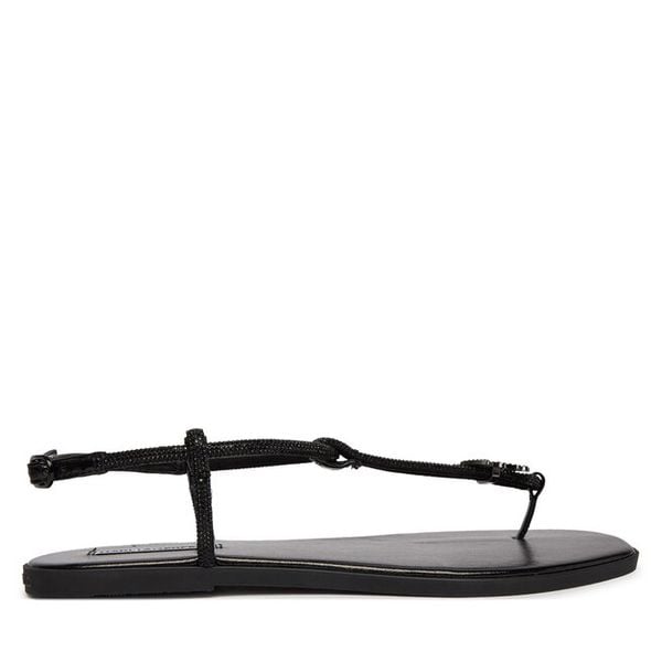 Sandały KARL LAGERFELD. Czarne sandały damskie KARL LAGERFELD, bez wzorów, bez obcasa, na płaskiej podeszwie, bez zapięcia. Za 309.99 zł.