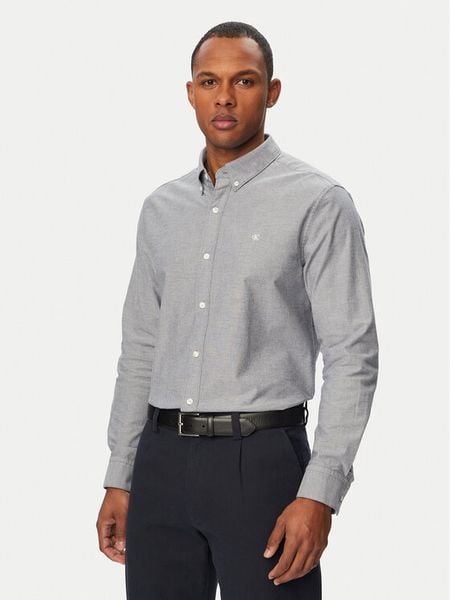 Calvin Klein Koszula LV140EM125 Granatowy Regular Fit. Niebieskie koszule męskie Calvin Klein, m, bez wzorów, z bawełny, bez kołnierzyka, bez ramiączek. Za 269.99 zł.