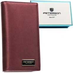 Portfel damski ze skóry naturalnej i ekologicznej w fioletowym kolorze zamykany na magnes i suwak PTN PS1431-HNL Peterson. Fioletowe portfele damskie Peterson, ze skóry. Za 134.99 zł.