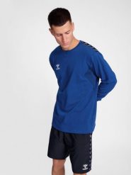 Bluza Hummel Authentic. Niebieskie bluzy damskie Hummel, xl, bez wzorów, z bawełny, klasyczne, bez ramiączek, bez kaptura. Za 213.20 zł.