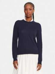 Lacoste Sweter AF4145 Granatowy Regular Fit. Niebieskie swetry nierozpinane damskie Lacoste, bez wzorów, z bawełny, bez kołnierzyka, bez ramiączek. Za 599.99 zł.