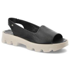 Czarne Sandały Karino Stylowe Obuwie Damskie. Czarne sandały damskie Karino, z aplikacjami, ze skóry, bez obcasa, bez zapięcia. Za 389.00 zł.