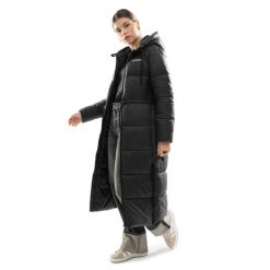 Długi puchowy płaszcz damski Lifestyle Siroko Finland. Czarne płaszcze damskie SIROKO, m, bez wzorów, z puchu, bez kołnierzyka, bez kaptura. Za 593.00 zł.