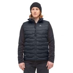 Kurtka puchowa bez rękawów Haglöfs ROC Flash Down. Czarne kurtki męskie Haglöfs, bez wzorów, z puchu, sportowe, bez kaptura. W wyprzedaży za 737.25 zł.