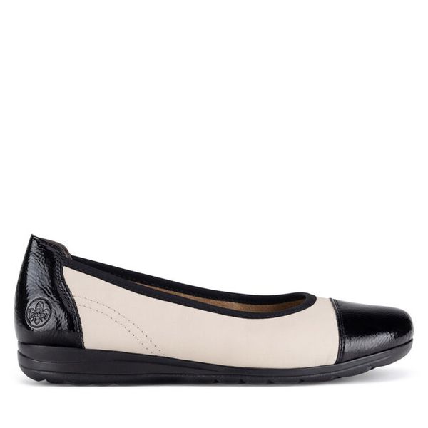 Baleriny Rieker. Brązowe balerinki damskie Rieker, bez wzorów, bez obcasa, bez zapięcia. Za 165.99 zł.