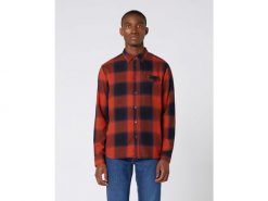 KOSZULA MĘSKA WRANGLER LS 1PKT FLAP SHIRT PICANTE BROWN W5A42LX9H 112130038. Brązowe koszule męskie Wrangler, m, bez wzorów, bez kołnierzyka, bez ramiączek. Za 129.99 zł.