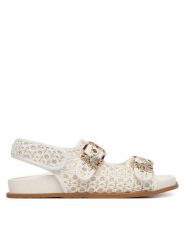 Patrizia Pepe Sandały PPJ383.06 Biały. Białe sandały damskie Patrizia Pepe, bez wzorów, ze skóry, bez obcasa, na płaskiej podeszwie, bez zapięcia. Za 579.99 zł.