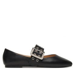 Baleriny Steve Madden. Czarne balerinki damskie Steve Madden, bez wzorów, bez obcasa, bez zapięcia. Za 419.99 zł.