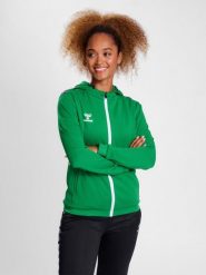 Bluza z kapturem sportowa Hummel Authentic Poly Zip Hoodie. Zielone bluzy damskie Hummel, s, bez wzorów, z materiału, klasyczne, bez ramiączek, z kapturem. Za 302.95 zł.