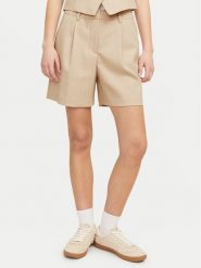 JJXX Szorty materiałowe Ellis 12268838 Beżowy Wide Leg. Brązowe szorty damskie JJXX, bez wzorów, z materiału. Za 119.99 zł.