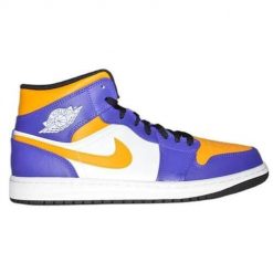 Buty do chodzenia męskie Nike Air Jordan 1 los angeles lakers. Białe buty sportowe męskie Jordan, bez wzorów, z materiału, bez zapięcia, trekkingowe, Nike Air Jordan. W wyprzedaży za 1,040.00 zł.