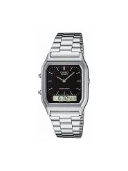 Casio Zegarek AQ-230A-1DMQYES Srebrny. Szare, analogowe zegarki męskie Casio, bez wzorów, srebrne. Za 229.99 zł.
