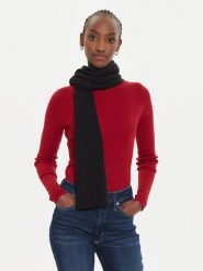 Calvin Klein Szalik Embroidery Fine K60K612601 Czarny. Czarne rękawiczki damskie Calvin Klein, bez wzorów, z bawełny. Za 299.99 zł.