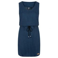 Damska sukienka pętelkowa Necla niebieska. Niebieskie sukienki damskie ZSPORT, na lato, l, bez wzorów, sportowe, bez kołnierzyka, bez ramiączek, sportowe. Za 219.99 zł.