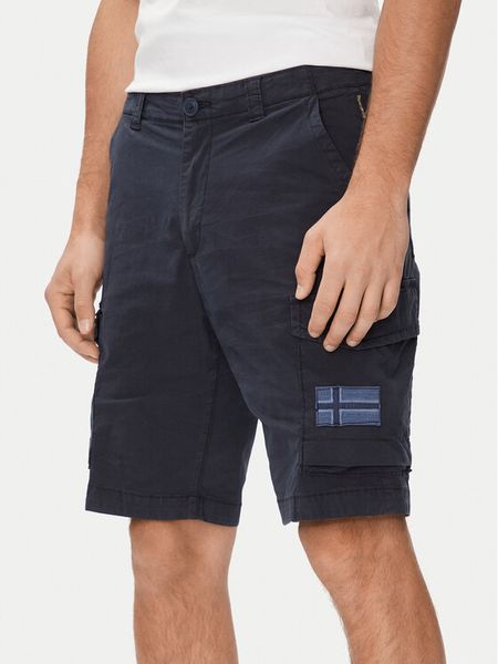 Napapijri Szorty materiałowe N-Horton NP0A4HOS Granatowy Regular Fit. Niebieskie szorty męskie Napapijri, bez wzorów, z bawełny. Za 239.99 zł.