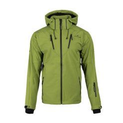 Kurtka softshell męska Vara 1SS. Zielone kurtki męskie Bergson, m, bez wzorów, z softshellu, sportowe, bez kaptura. W wyprzedaży za 449.00 zł.