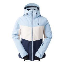 Wodoodporna Kurtka Narciarska Iced Dla Kobiet. Niebieskie kurtki sportowe damskie Dare 2B, na zimę, bez wzorów, bez ramiączek, bez kaptura, narciarskie. Za 228.99 zł.